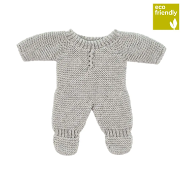 Image de Pyjama en tricot gris pour poupées de 21cm